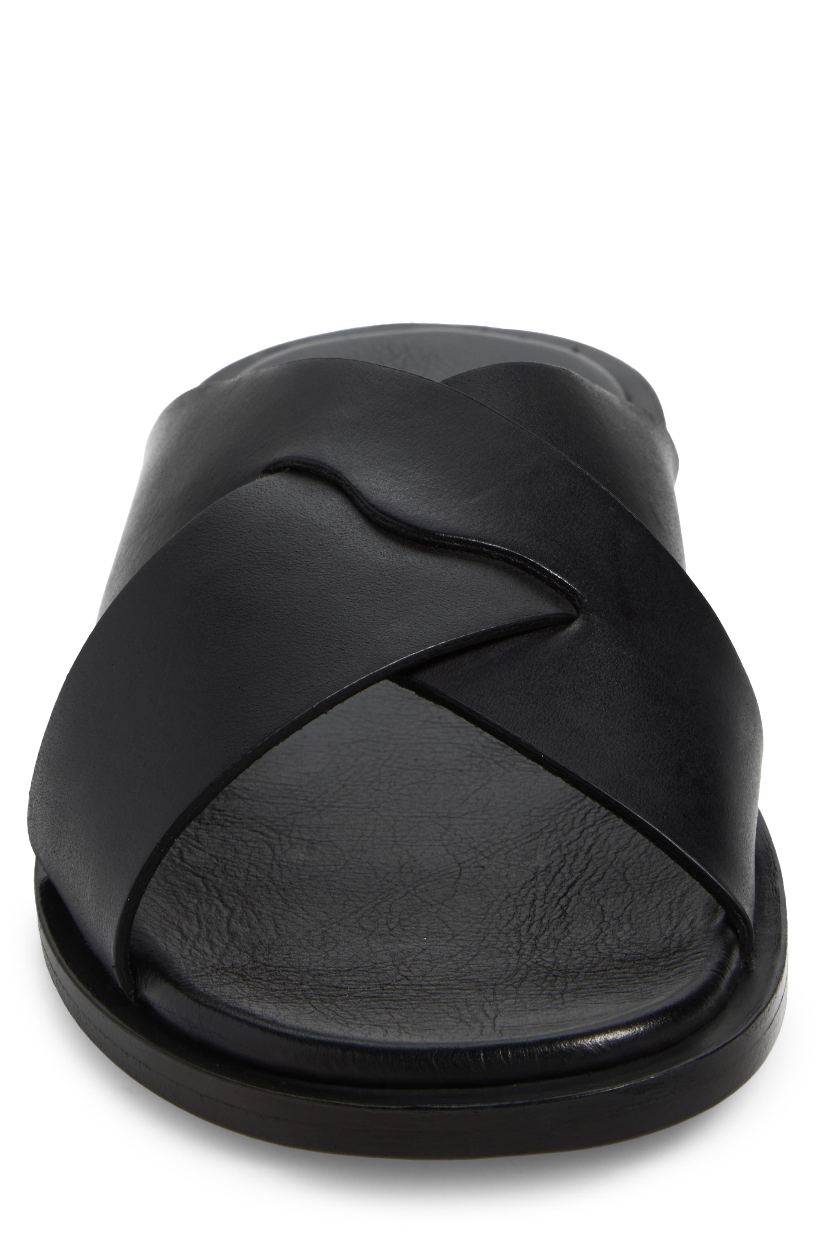 Tecovas Lexington Leather Slide Sandal, Alternate, color, Midnight