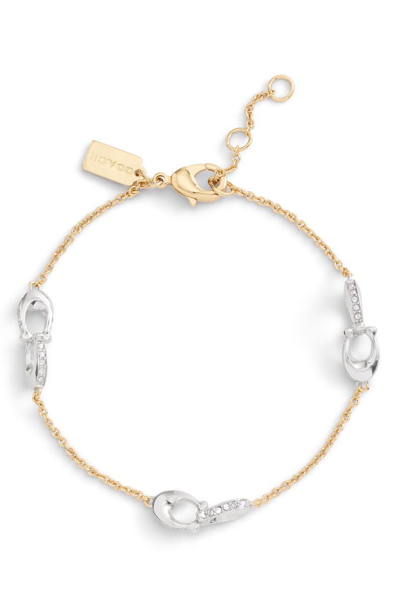 COACH Delicate Interlocking C Flex Bracelet, Main, color,
