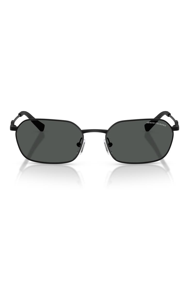 54mm Irregular Sunglasses, Main, color, MATTE BLACK / DARK GREY