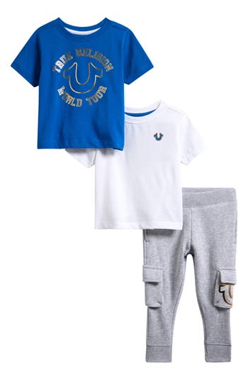 True Religion Horseshoe Logo T-shirts & Joggers Set In Blue