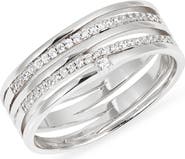 Nordstrom Demifine Cubic Zirconia Crossover Multiband Ring