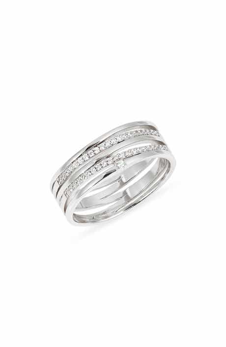 Nordstrom Demifine Cubic Zirconia Crossover Multiband Ring