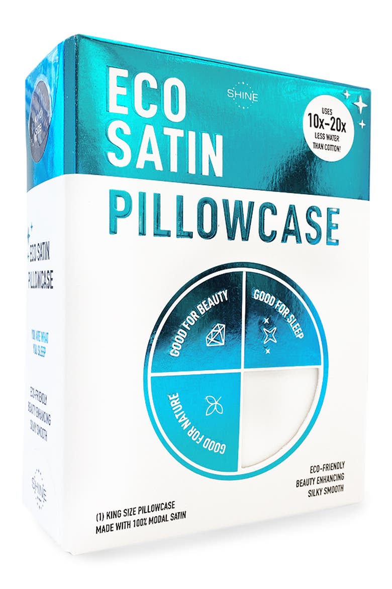 Eco Satin Pillowcase, Alternate, color, WHITE