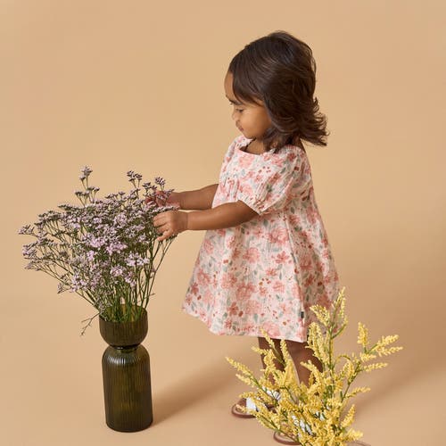Modern Moments™ By Gerber Puffed Sleeve Dress And Diaper Cover Set In Light Rose Watercolor Floral