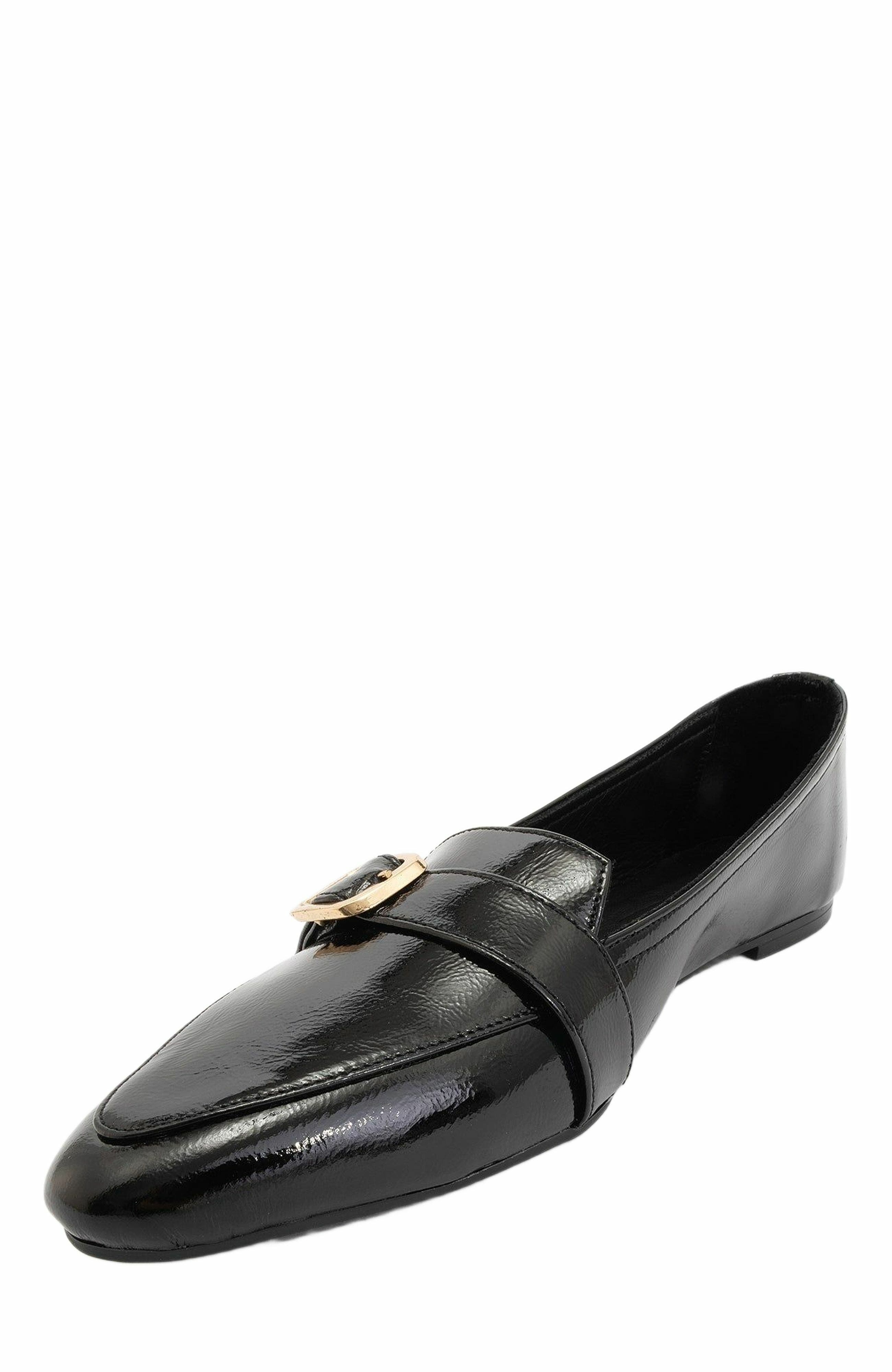 Forever & Always Shoes Zarina Pointed Toe Leather Flats, Alternate, color, Black Patent Leather