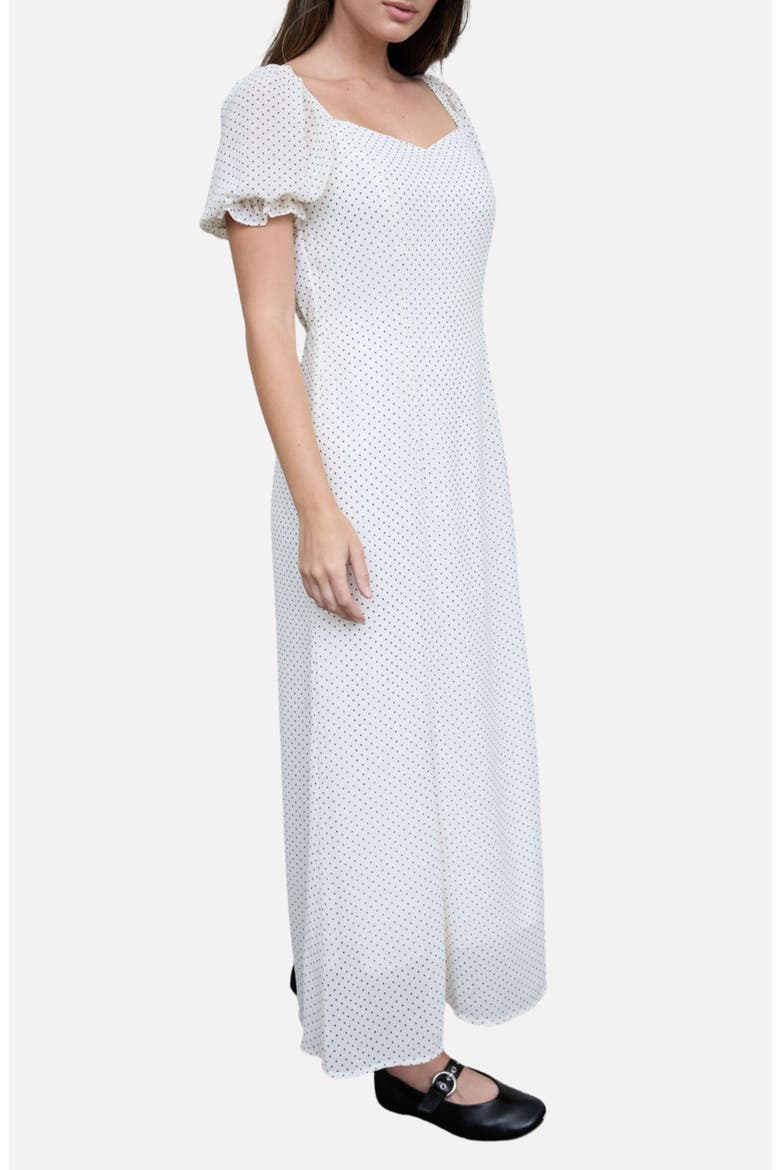 Print Puff Sleeve Maxi Dress, Alternate, color, CREAM