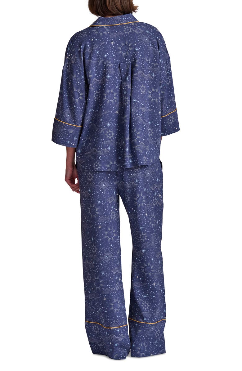 Splendid Button-Up Shirt & Pants Pajamas, Alternate, color, Celestial Sky