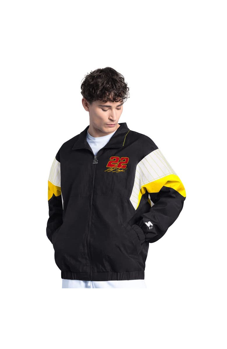 STARTER Men's Starter Black/Yellow Joey Logano Pennzoil Yard Line Full-Zip Jacket, Alternate, color, Black