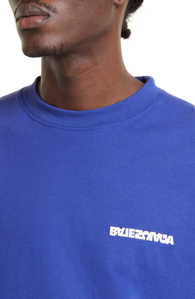 Balenciaga Turn Logo Stretch Cotton Graphic Tee, Alternate, color, 