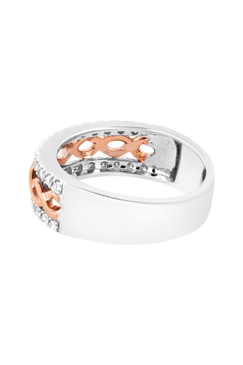 10K Gold 1/3Cttw Diamond Split Shank & Ribbon Band Ring, Alternate, color, White Gold