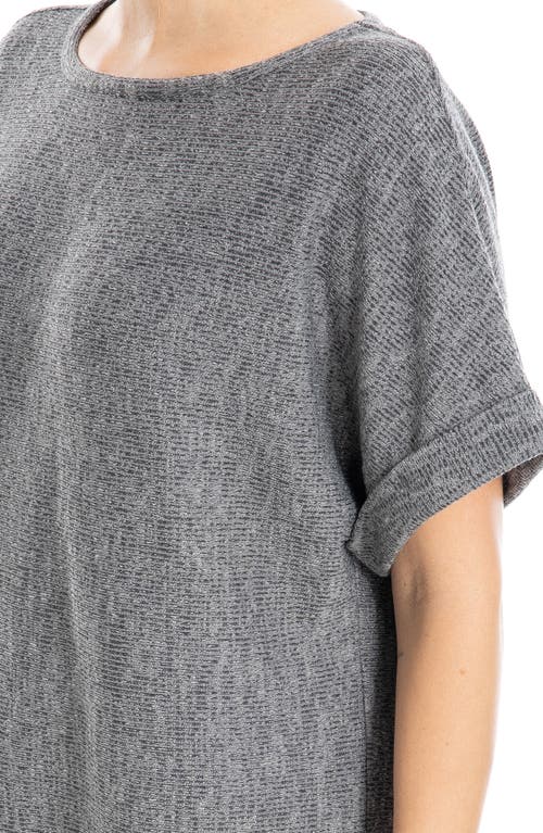 Max Studio Short Sleeve Ribbed T-shirt In Charcoal