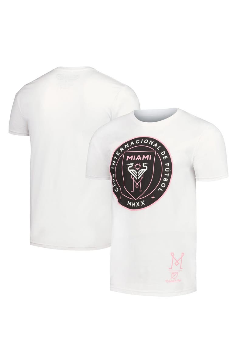 Mitchell & Ness Men's Mitchell & Ness White Inter Miami CF Crest T-Shirt, Main, color, 