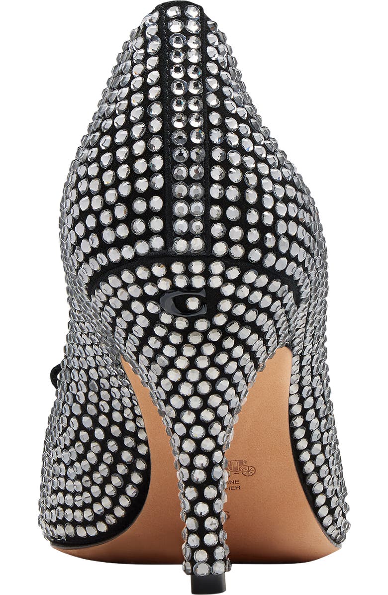 COACH Crystal Pointed Toe Pump, Alternate, color, Black