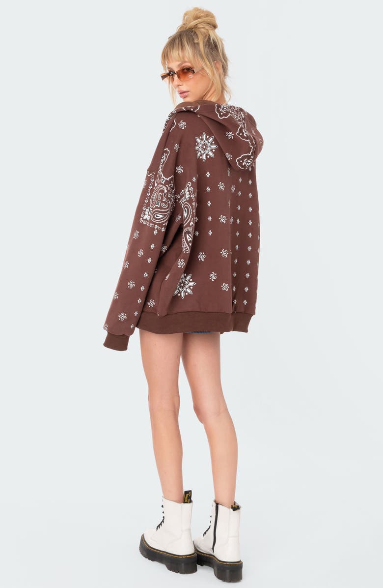 EDIKTED Bandana Print Hoodie, Alternate, color, 
