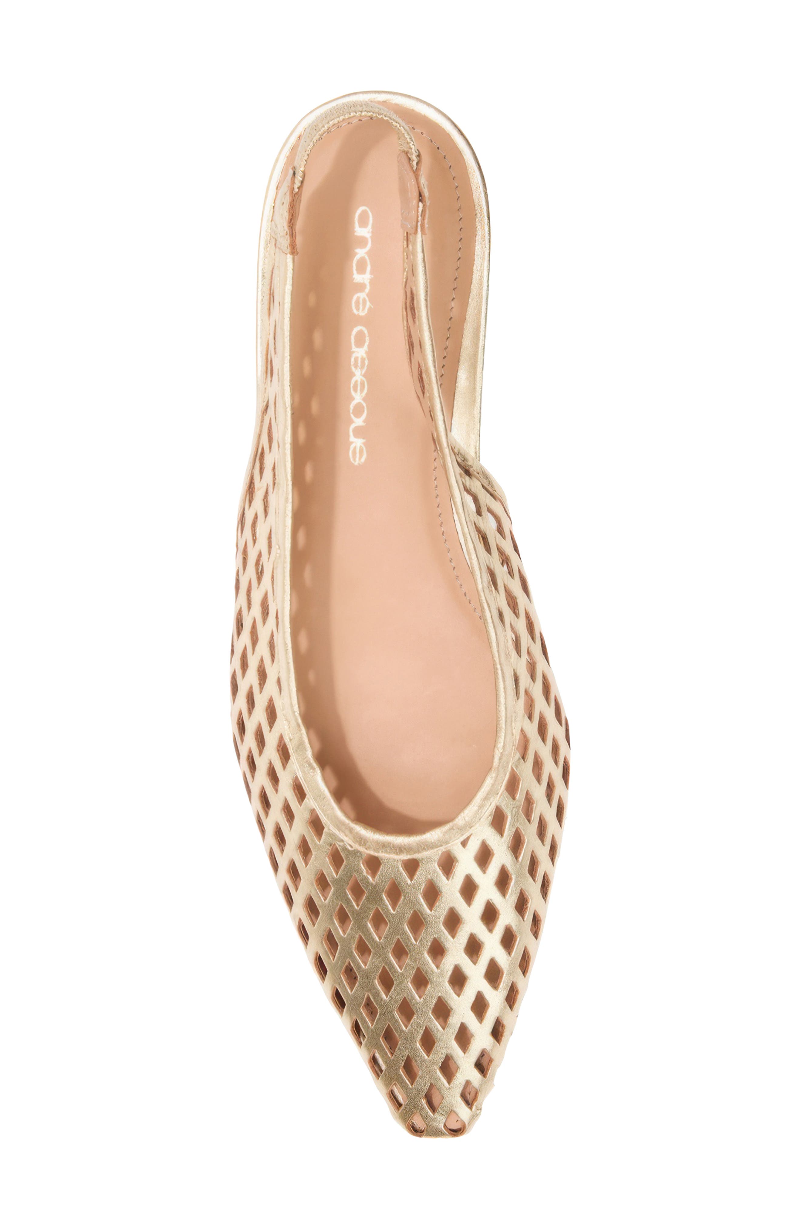 André Assous Brielle Pointed Toe Slingback Flat, Alternate, color, Platino