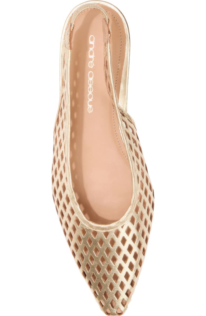 André Assous Brielle Pointed Toe Slingback Flat, Alternate, color, Platino