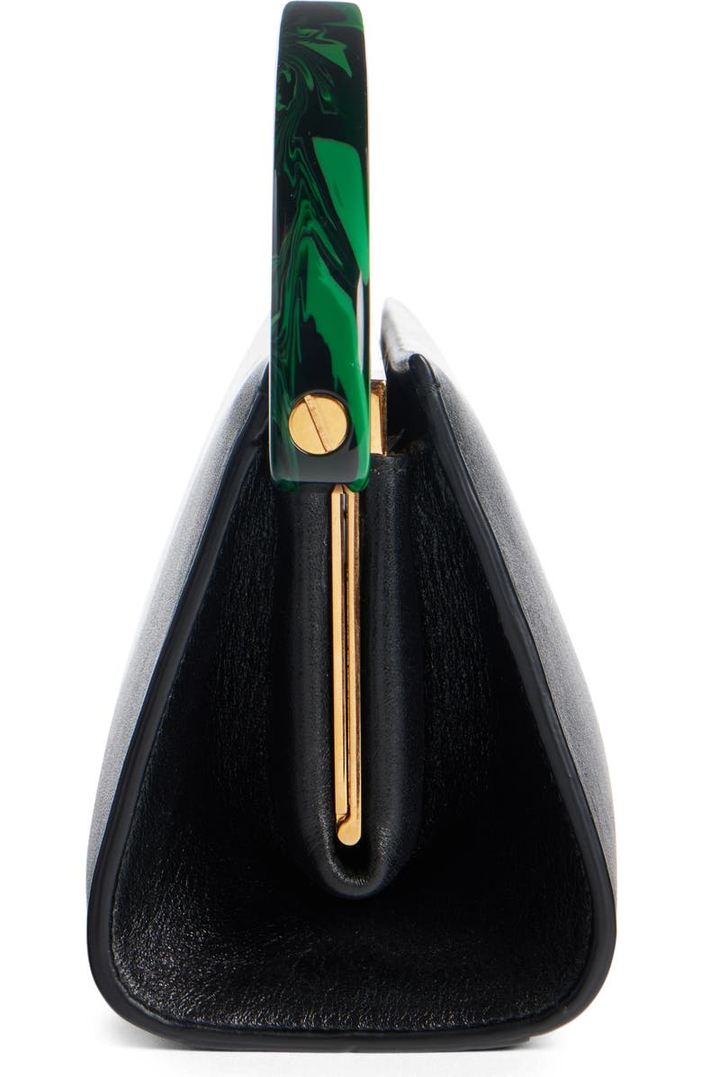 Dries Van Noten Crisp Leather Top Handle Bag, Alternate, color, 900 Black