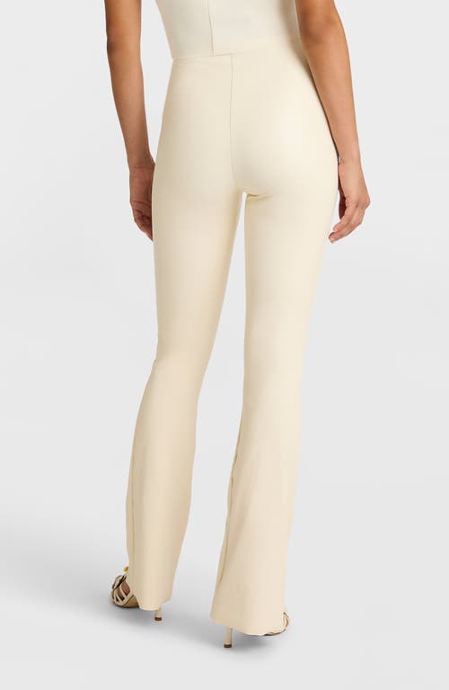 Commando Faux Leather Flare Leggings In Ivory
