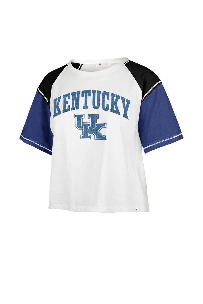 Women's '47 White Kentucky Wildcats Serenity Gia Cropped T-Shirt, Alternate, color, White