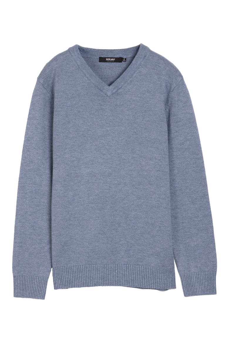 Kids' Basic V-Neck Sweater, Main, color, HEATHER SLATE