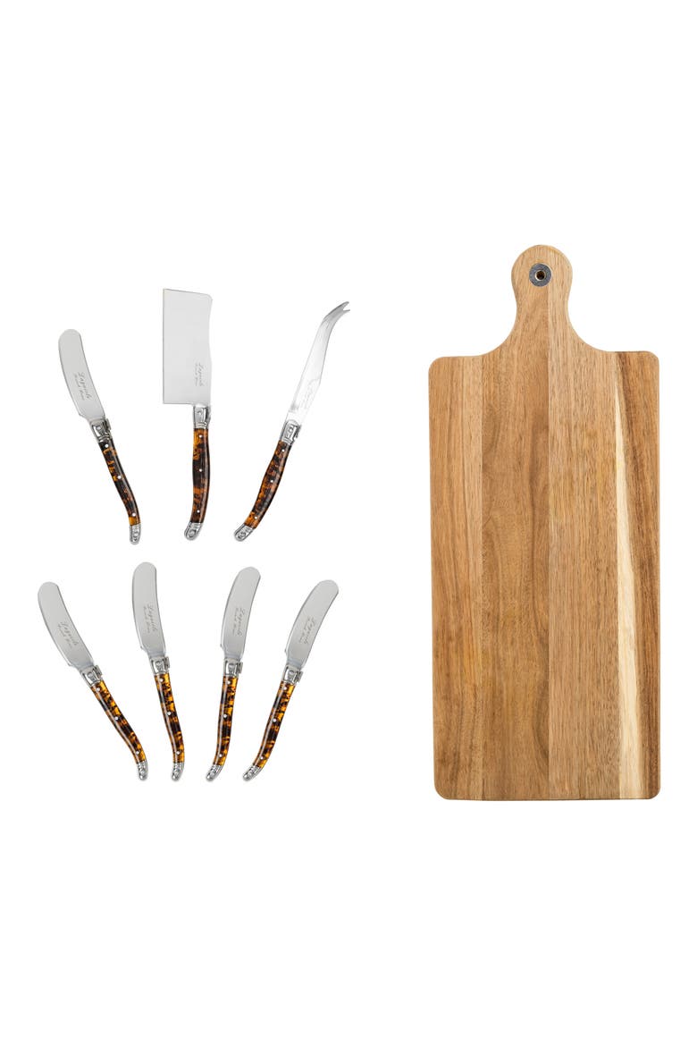 Laguiole 8-Piece Cheese Knife Set, Alternate, color, TORTOISE SHELL