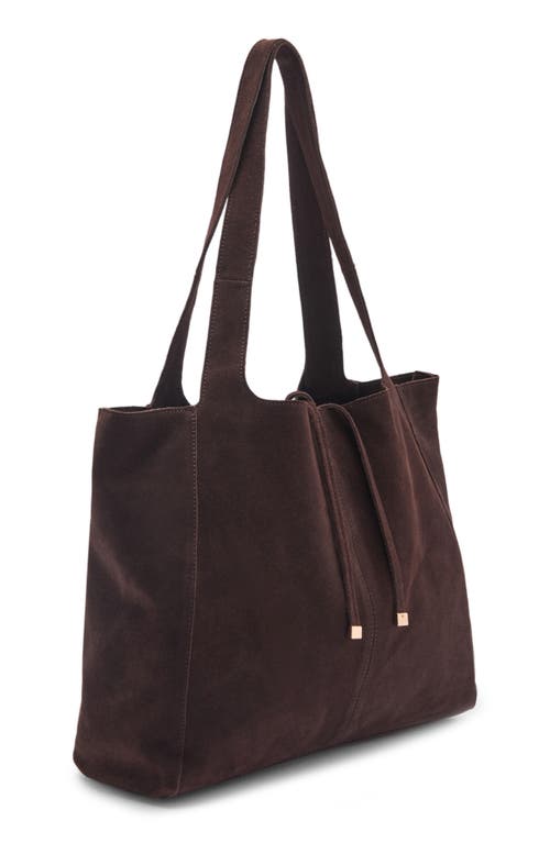 Mango Suede Shopper Bag In Chocolate