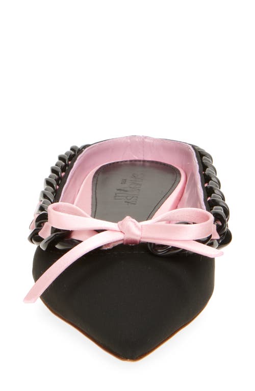 Giambattista Valli Ribbon & Chain Pointed Toe Mule In Black