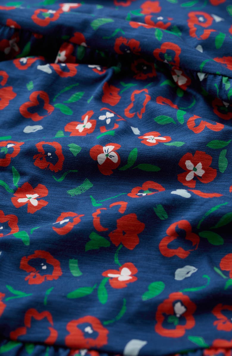 Seasalt Cornwall Line Strokes Floral Organic Cotton Midi Dress, Alternate, color, Arty Pansy Cayenne