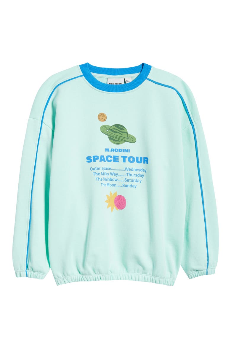 Kids' Space Tour Sweatshirt, Main, color, BLUE GREEN
