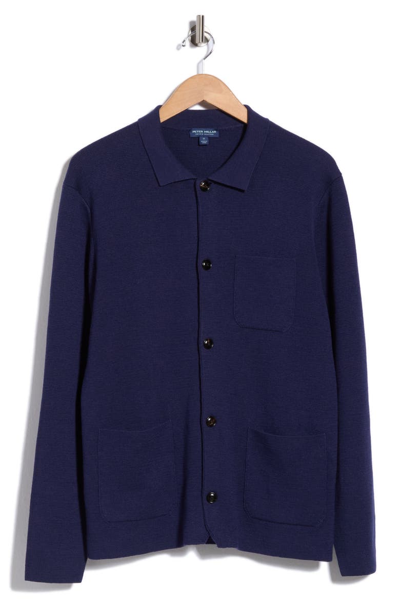 Connoly Merino Wool & Linen Chore Coat, Main, color, NAVY