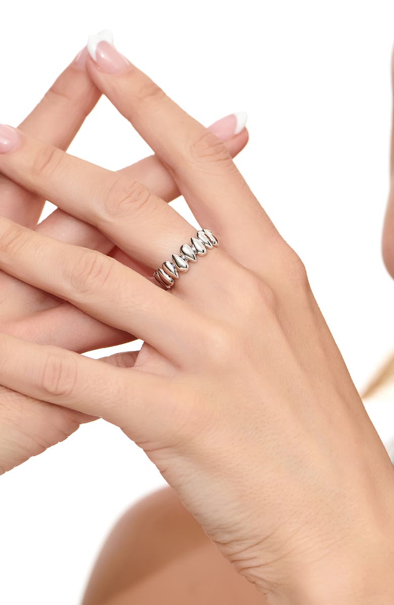 DEVATA Teardrop Eternity Band Ring, Alternate, color, Silver