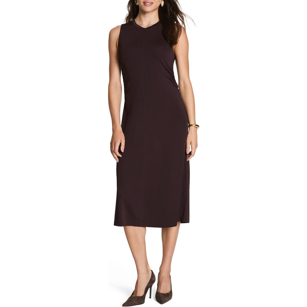Spanx ® Ruched Sleek Jersey Tank Dress In Brown