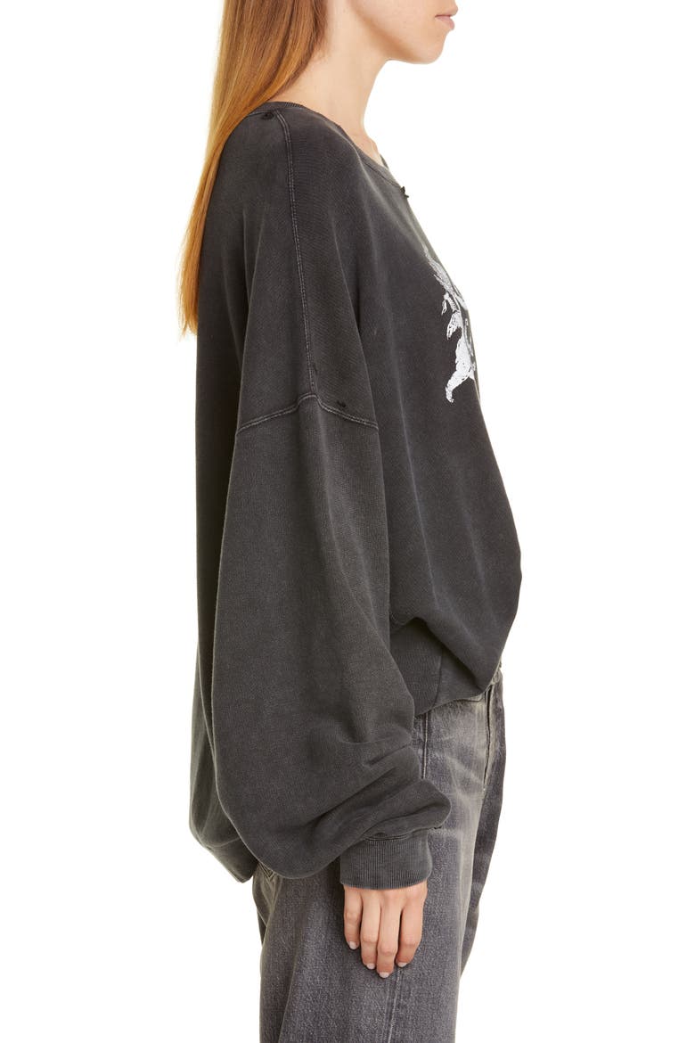 Bearhead Crest Graphic Sweatshirt, Alternate, color, ACID BLACK