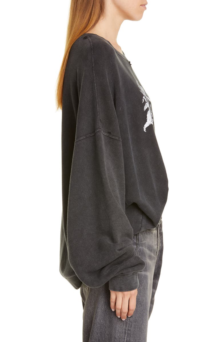 R13 Bearhead Crest Graphic Sweatshirt, Alternate, color, 