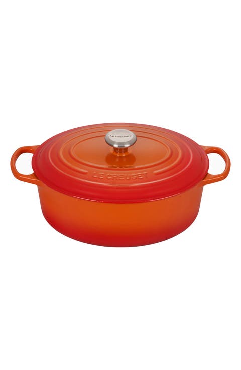 Signature 6.75-Quart Oval Enamel Cast Iron French/Dutch Oven with Lid