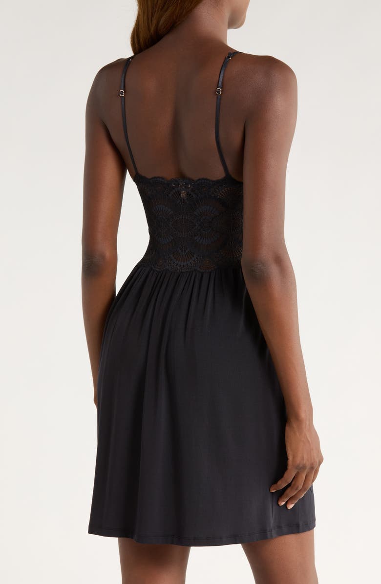 Eberjey Mariana Mademoiselle Jersey Chemise, Alternate, color, Black