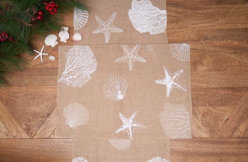 C & F Home C&f Home Sandy Coast Starfish Coral Shells Placemats Set Of 6 Beach Coastal, 14" X 20" In Brown