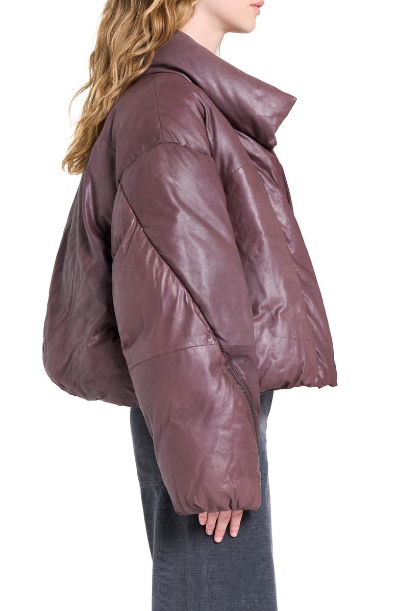 TWP Leather Puffer Jacket, Alternate, color, Red Red Wine