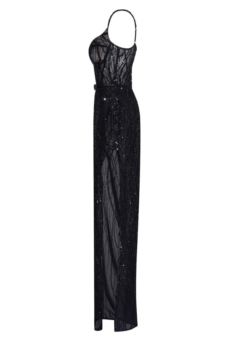 Milla Astonishing Sequined Maxi Gown On Spaghetti Straps, Alternate, color, 