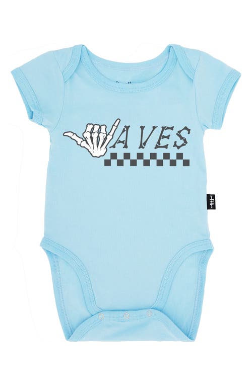 Shop Feather 4 Arrow Waves Cotton Graphic Bodysuit In Crystal Blue