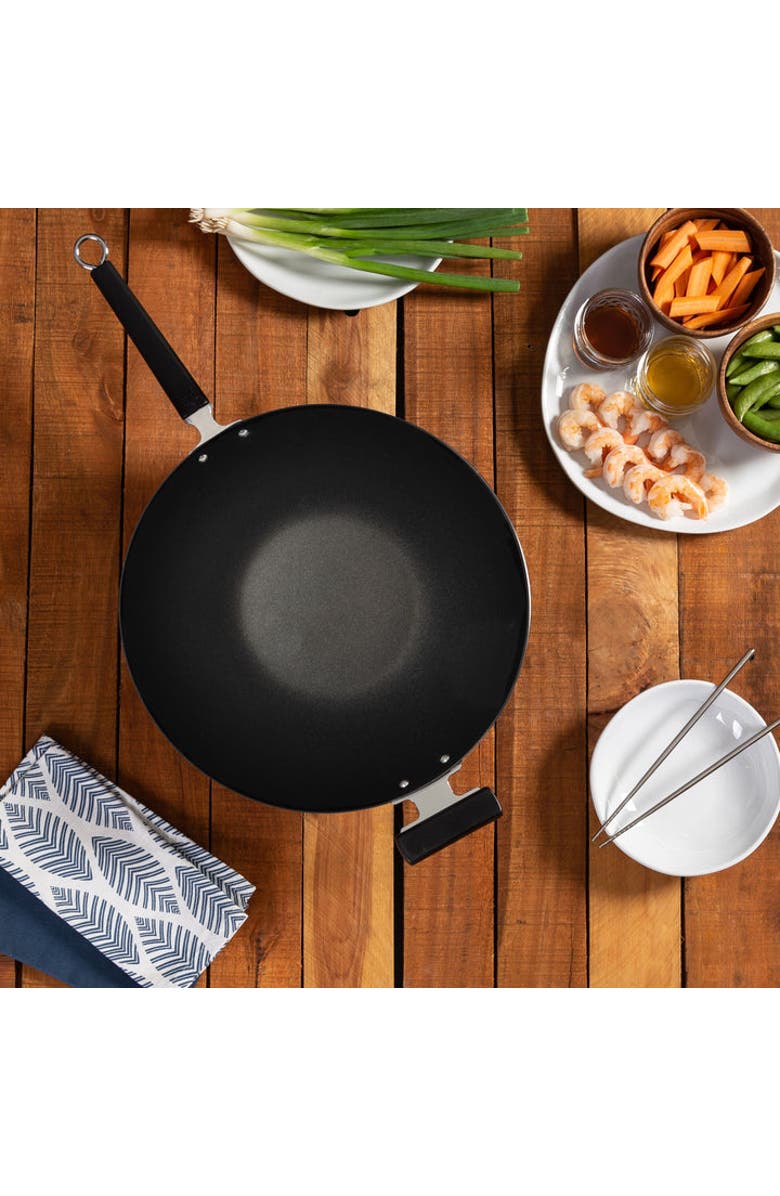 JOYCE CHEN Professional Series Nonstick 14" Wok Bundle, 5 piece, Alternate, color, Bamboo/Carbon Steel