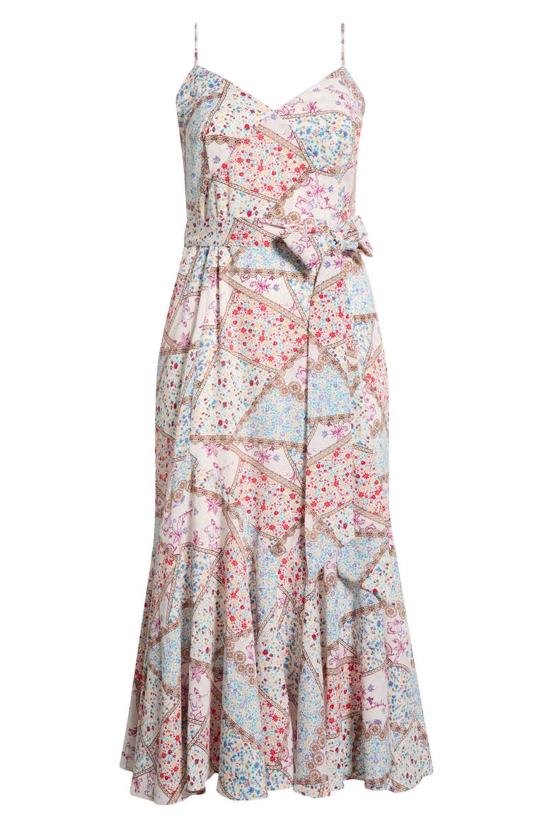Minzi Floral Print Pleated Sleeveless Midi Dress, Alternate, color, LAVENDER-MULTI