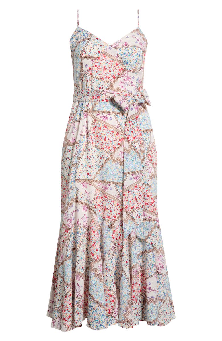 SUGARLIPS Minzi Floral Print Pleated Sleeveless Midi Dress, Main, color, 
