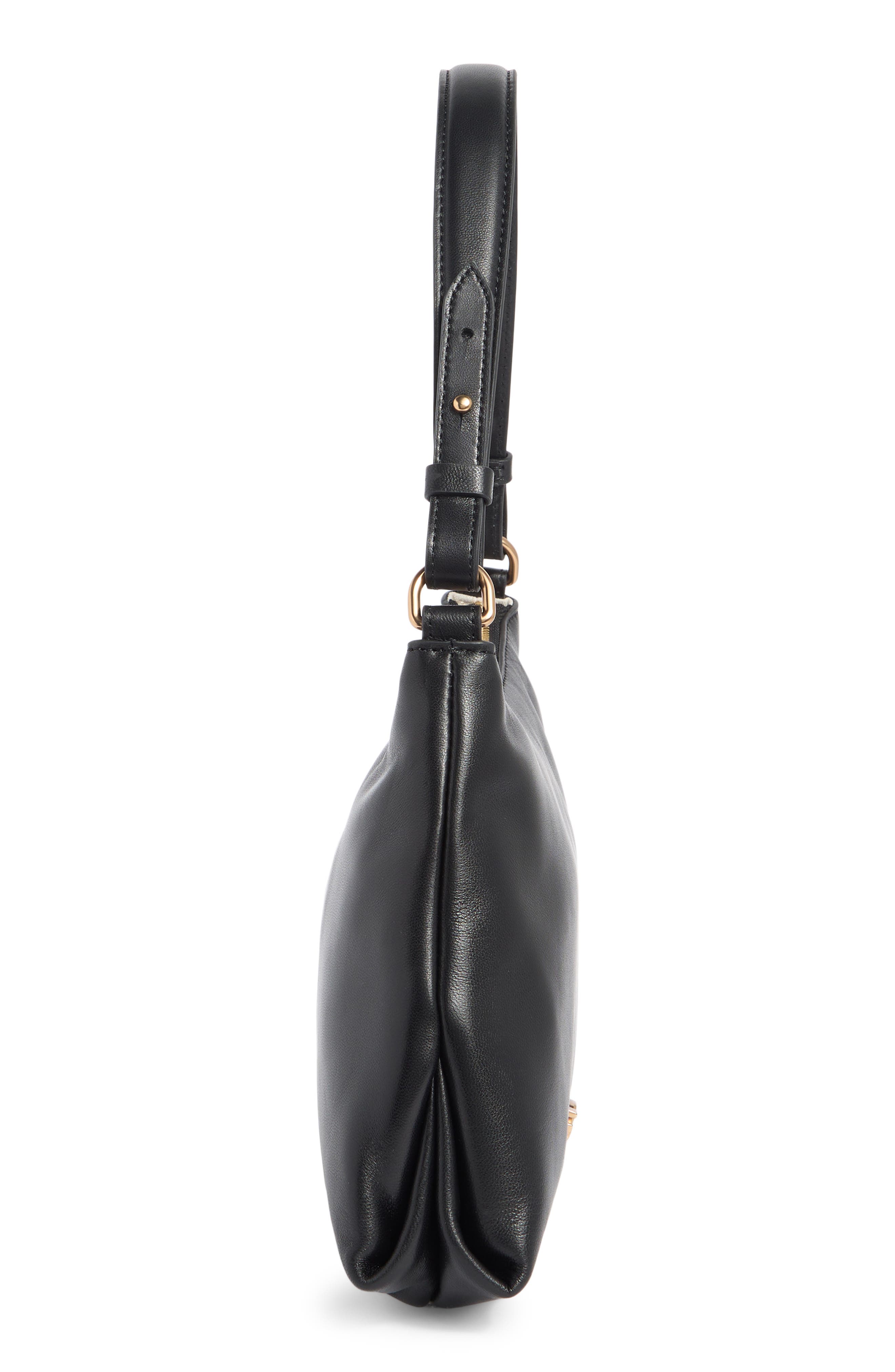 Sam Edelman Marilyn Soft Leather Shoulder Bag, Alternate, color, Black