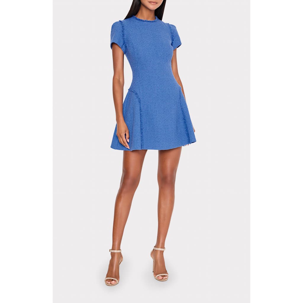 Milly Samara Boucle Mini Dress In Blue