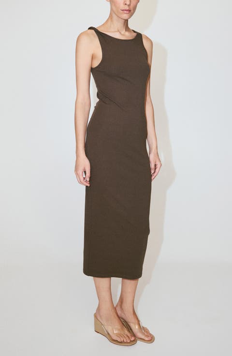 Twist Strap Sleeveless Maxi Dress
