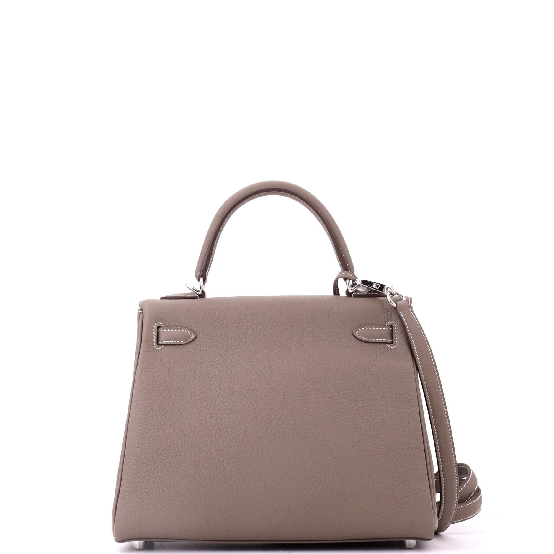 Kelly Handbag Grey Togo with Palladium Hardware 25, Alternate, color, Grey