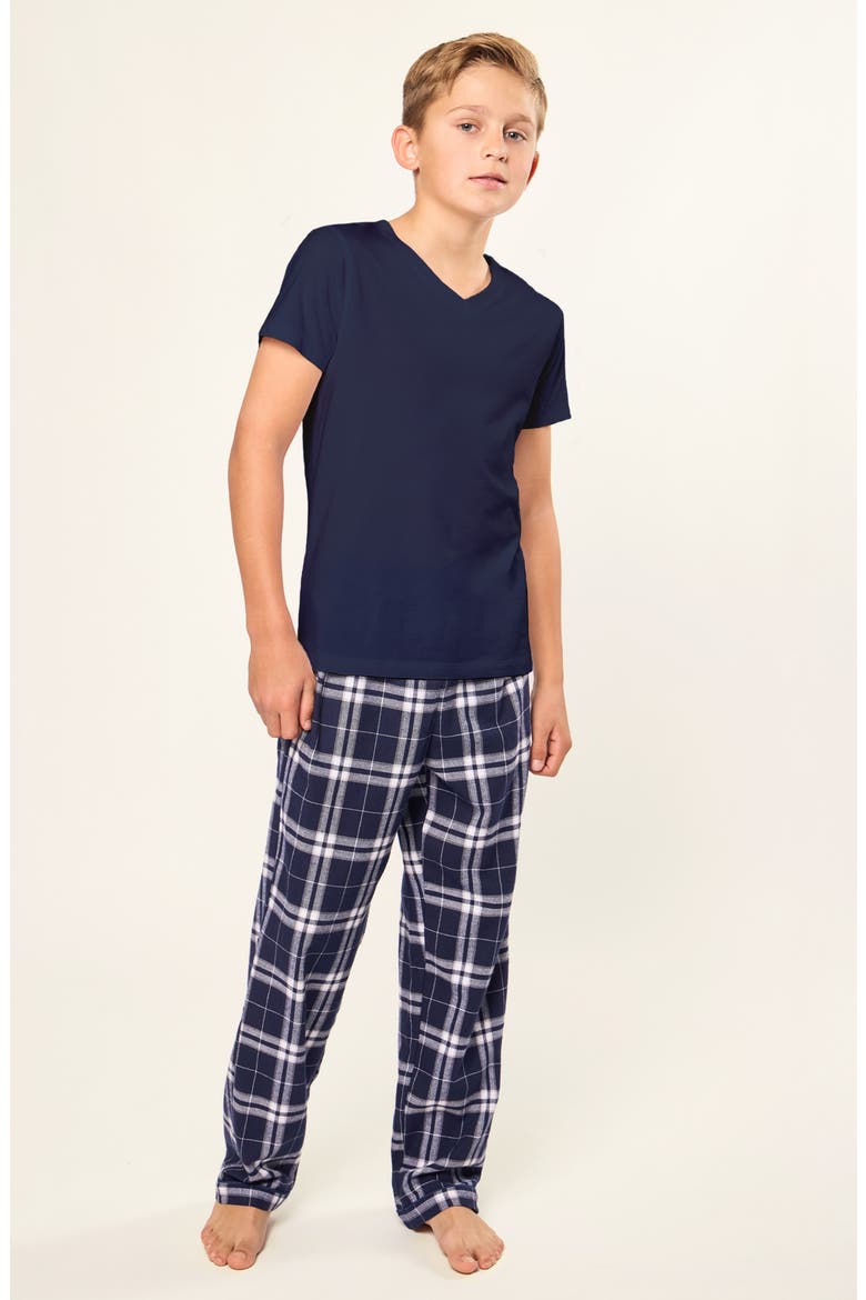 Kids' Brushed Twill Pajama Pants, Alternate, color, NAVY