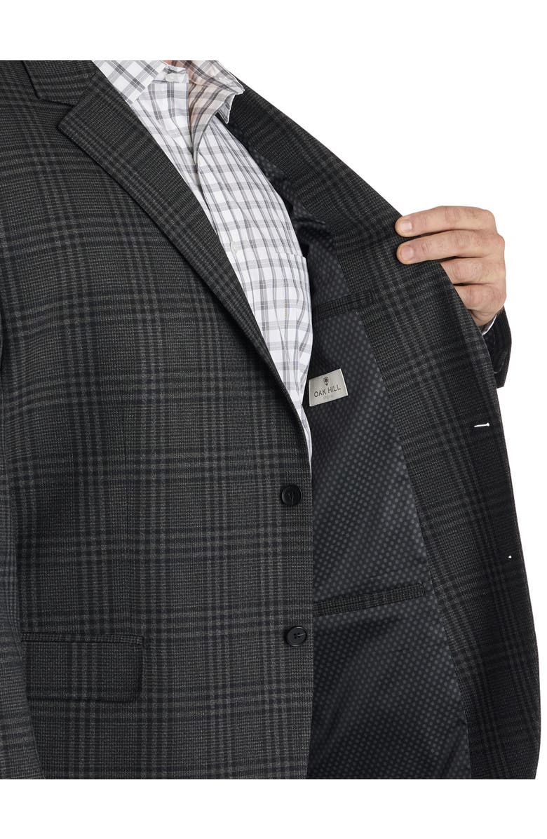 Oak Hill by DXL Big & Tall Tonal Plaid Sport Coat, Alternate, color, Black