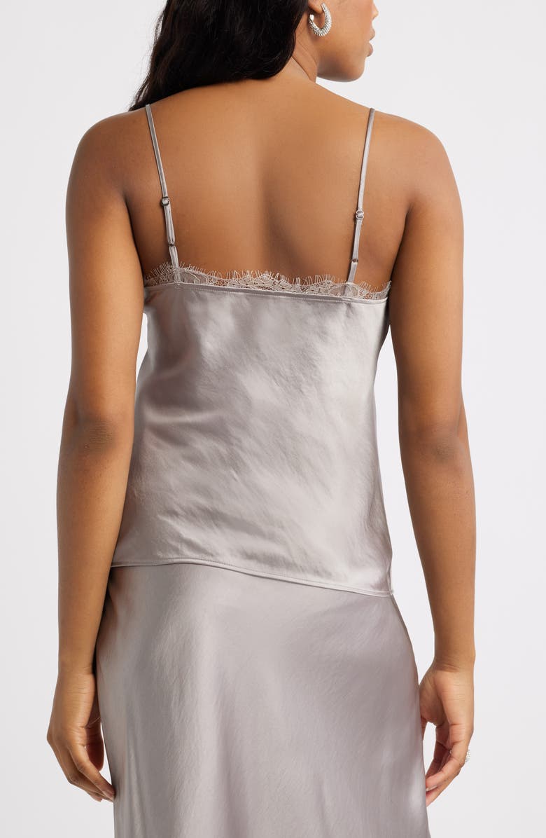 Open Edit Lace Trim Cami, Alternate, color, Grey Satellite